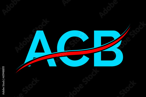 ACB logo. ACB latter logo with double line. ACB latter. ACB logo for technology, business and real estate brand photo