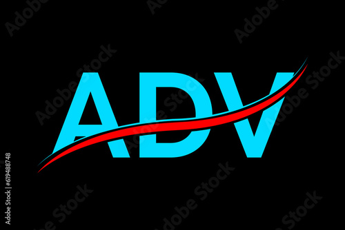 ADV logo. ADV latter logo with double line. ADV latter. ADV logo for technology, business and real estate brand