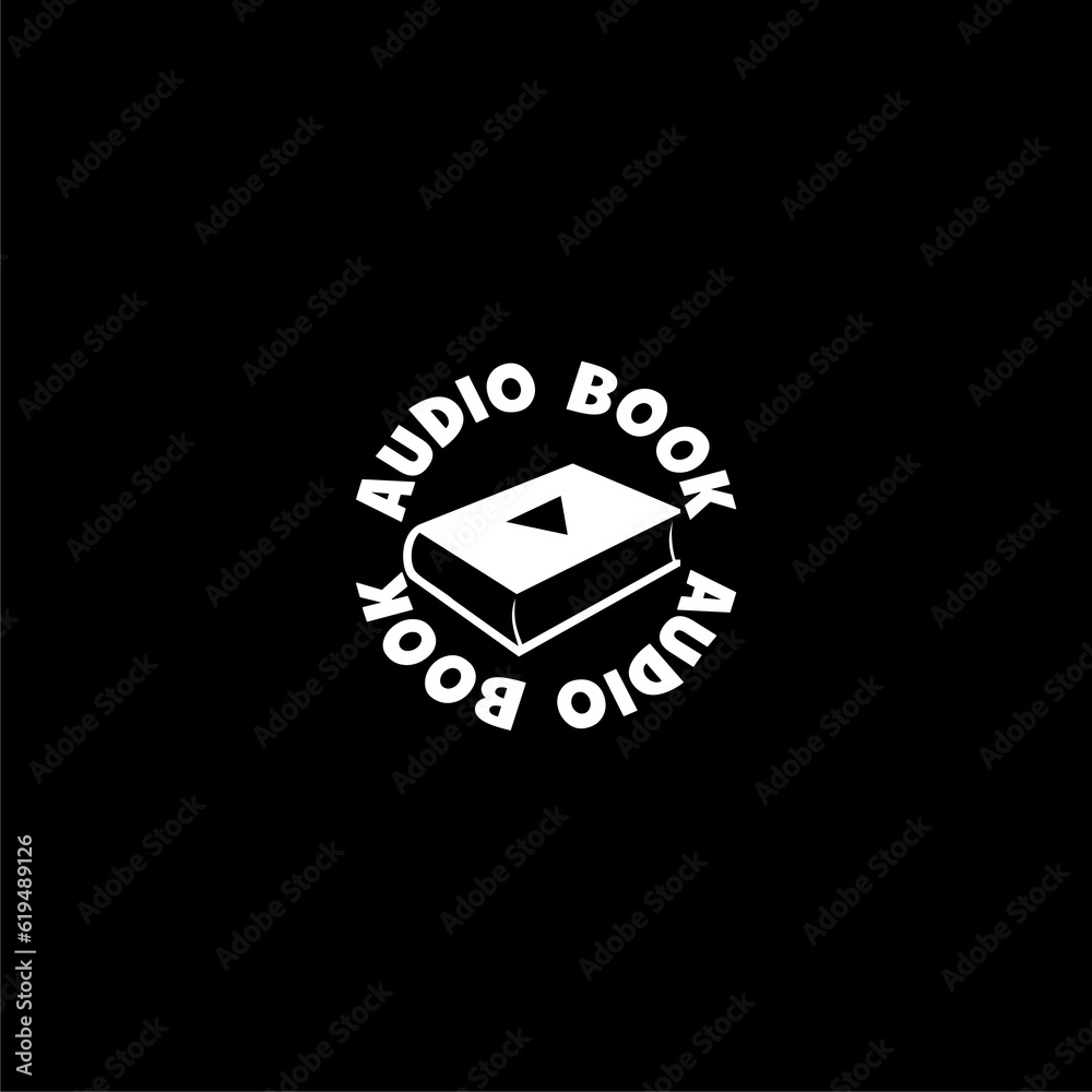 Audio book icon isolated on black background. Audio book icon isolated on black background.