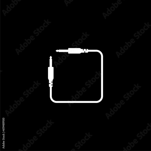 Audio jack icon  isolated on black background