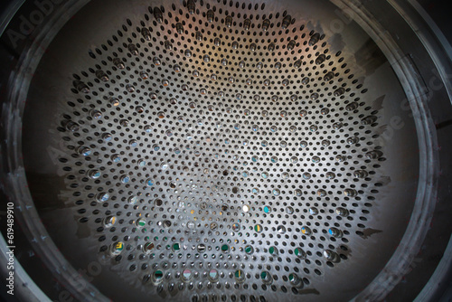 Closeup view of internal reactor vessel.