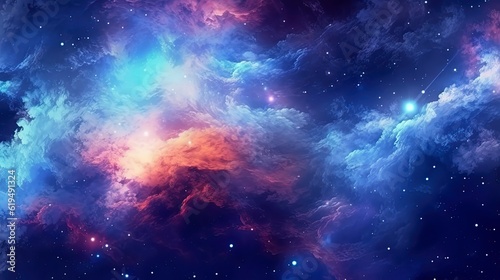 A colorful space galaxy cloud nebula against a starry night cosmos, showcasing the wonders of the universe, science, and astronomy, with a supernova background wallpaper
