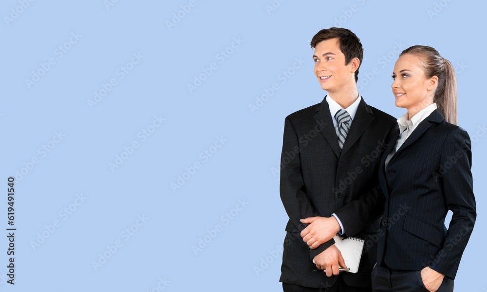 Business partners team posing and smiling. Business partners team posing and smiling.