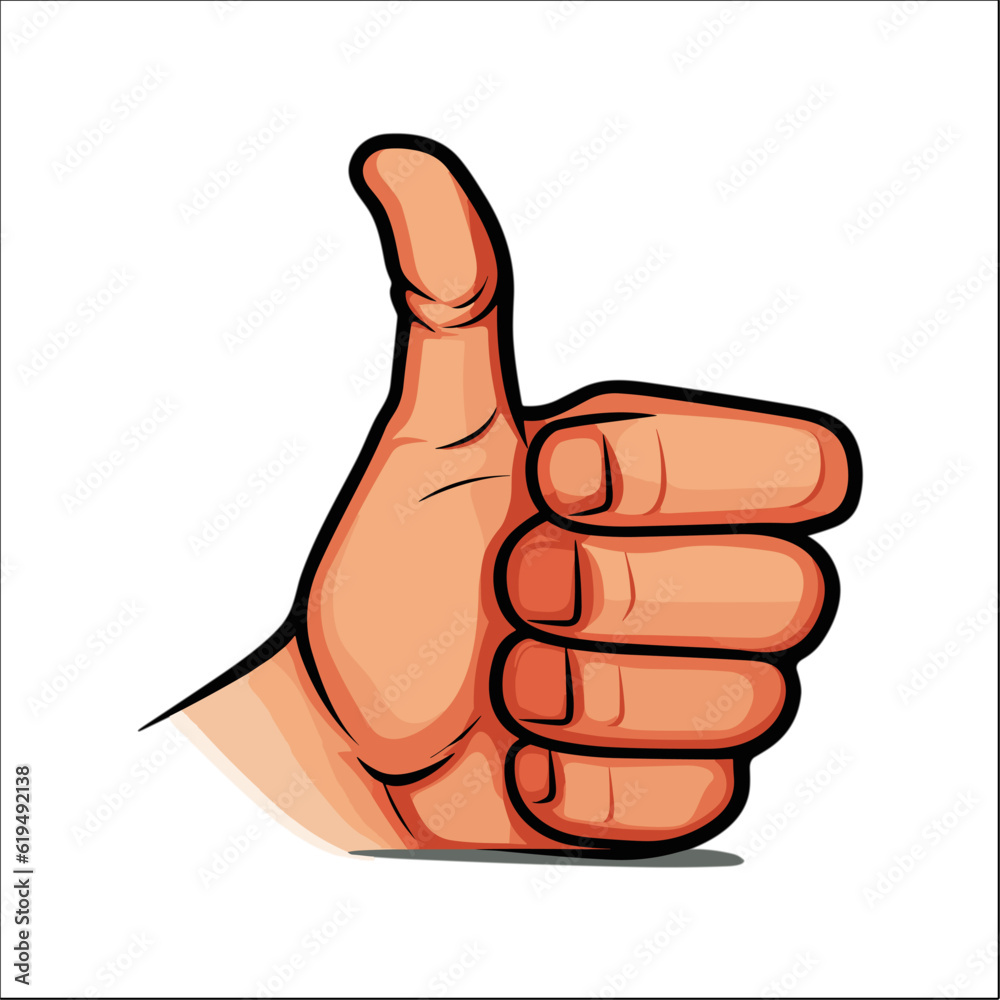 hand with thumbs up symbol Illustration vector 
