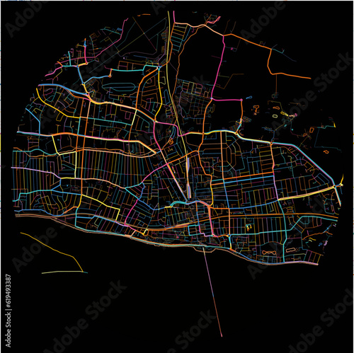 Colorful Map of Southend-on-Sea, East of England with all major and minor roads.