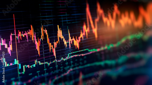 Stock market graph unfolds on the computer screen, Generative AI