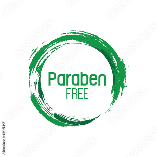paraben free sign on white background	