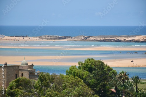 Aerial view of the lagoon of Oualidia, Morocco