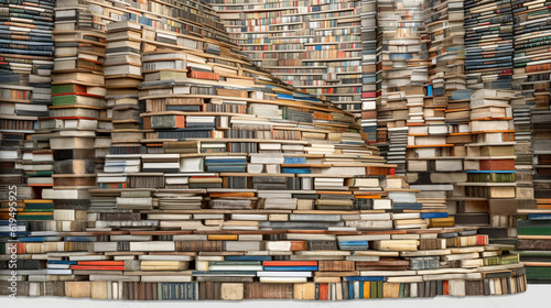 stack of books  big pile of books  generative ai