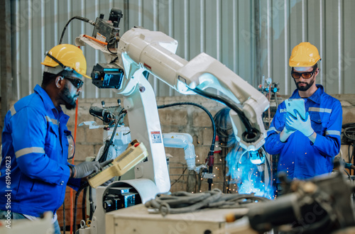 Experienced robotic technicians automate, set up, and give access for a welding process via a control panel display. The production lines are repeatable, reliable, consistent, and self-checking.