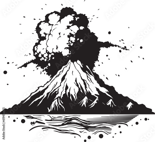 Volcano Tropical Island Eruption Explosion Lava Ocean