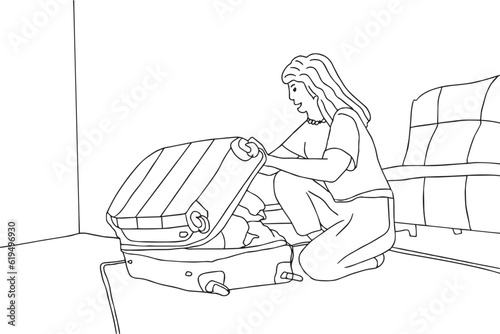 Female students unpack and organize things in their dorm rooms