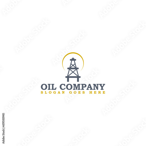 Oil rig logo template icon isolated on white background. Gas tower logo