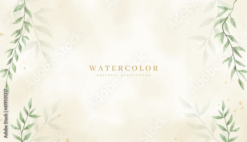 Abstract horizontal watercolor background. Neutral light colored empty space background illustration