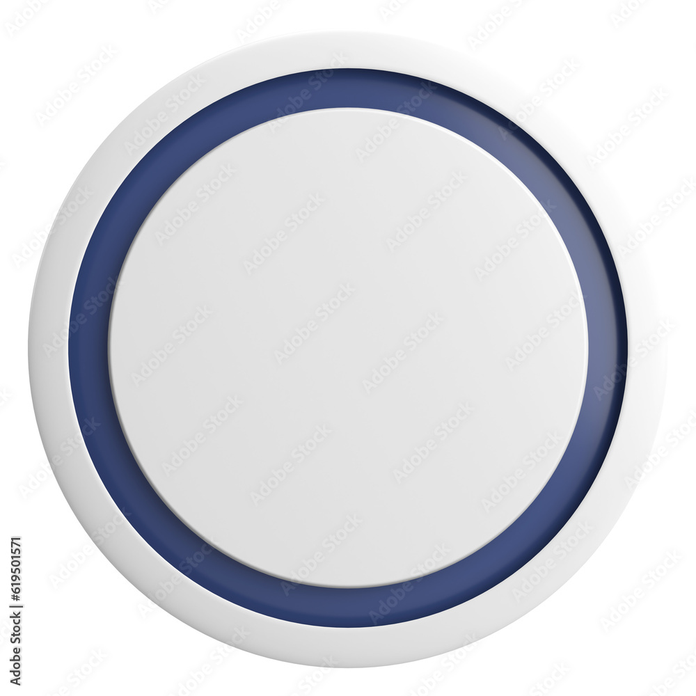 3D circle button. Empty button. 3D illustration. 3D circle button. Empty button. 3D illustration.