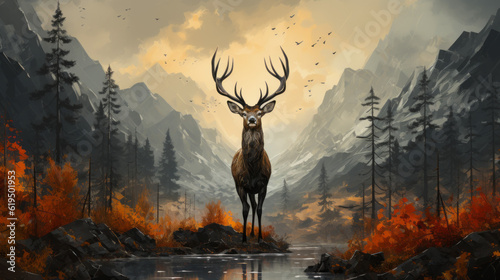 deer in the forest, generative ai