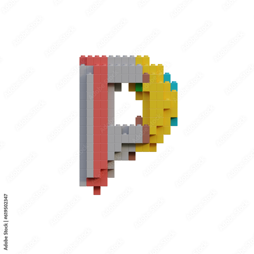 Fototapeta premium Play Blocks 3 - 3D Alphabet or PNG Letters