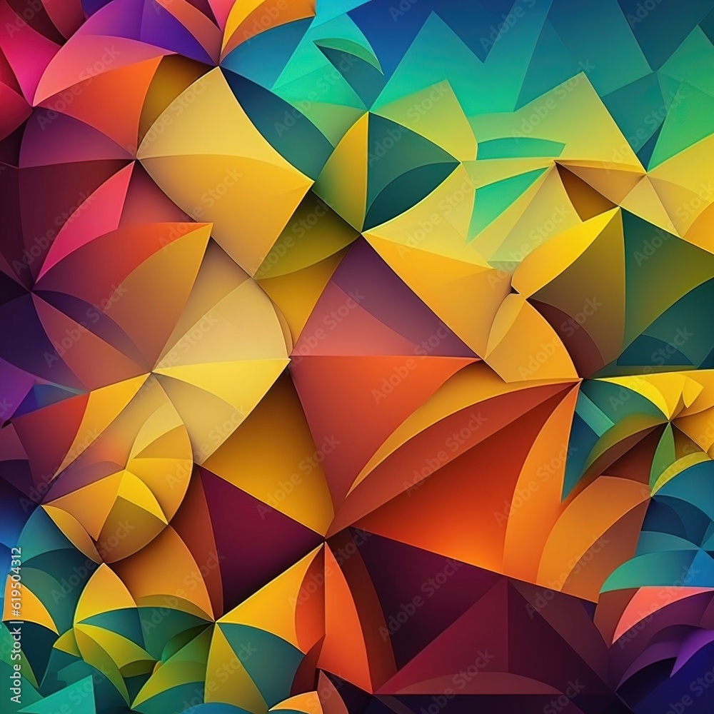 Bright geometric vivid background. Generative ai. Bright geometric vivid background. Generative ai.
