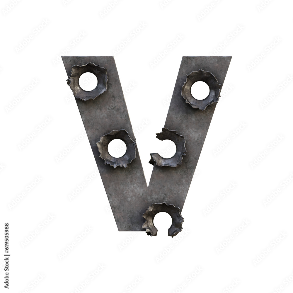 Bullet Holes in Iron 3D Alphabet or PNG Letters Bullet Holes in Iron 3D Alphabet or PNG Letters