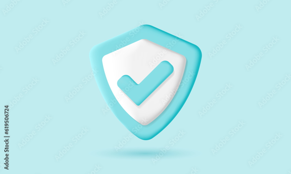 3d shield. Concept icon protected, firewall, secure network. 3d shield. Concept icon protected, firewall, secure network.