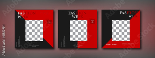 Fashion week Instagram post template. fashion week social media post template.
