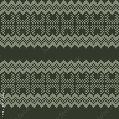 Neutral Colour Christmas Fair Isle Seamless Pattern Design