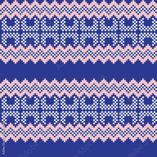 Pastel Christmas Fair Isle Seamless Pattern Design