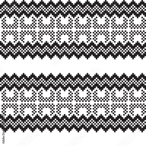 Monochrome Christmas Fair Isle Seamless Pattern Design