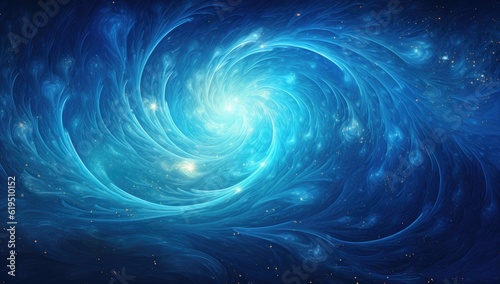 blue galaxy abstract fractal Generative AI
