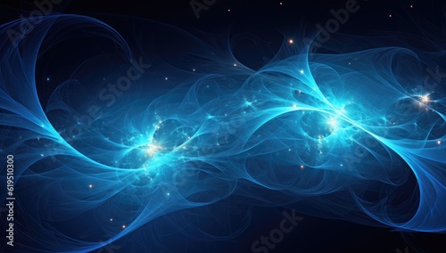 an image of blue fractal design Generative AI