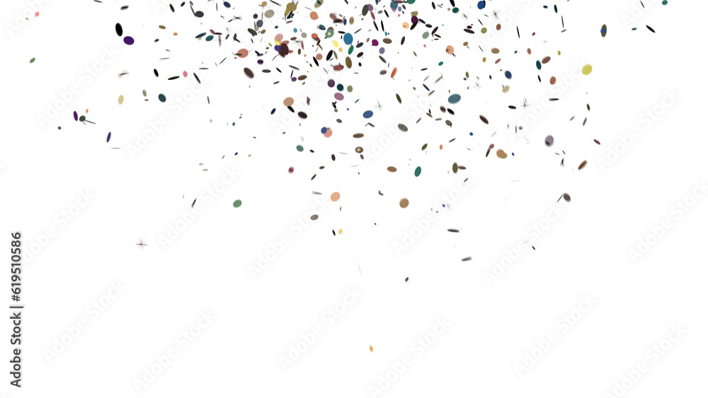 Golden Colorful Confetti Overlay Isolated On A Transparent Background