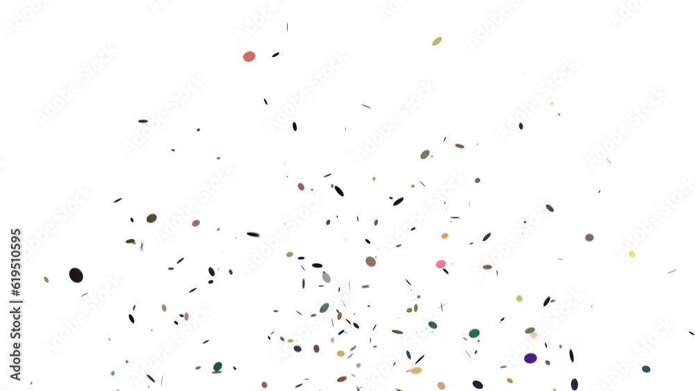 Golden Colorful Confetti Overlay Isolated On A Transparent Background