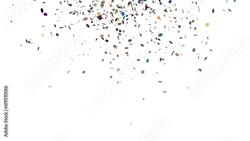 Golden Colorful Confetti Overlay Isolated On A Transparent Background