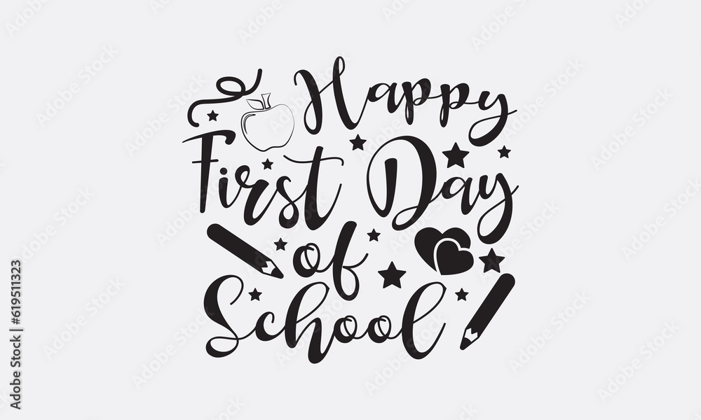 Happy first day of school svg, Teacher SVG Bundle, School and Teach, Back to School svg, Teacher Gift , Teacher Shirt, Cut Files for Cricut