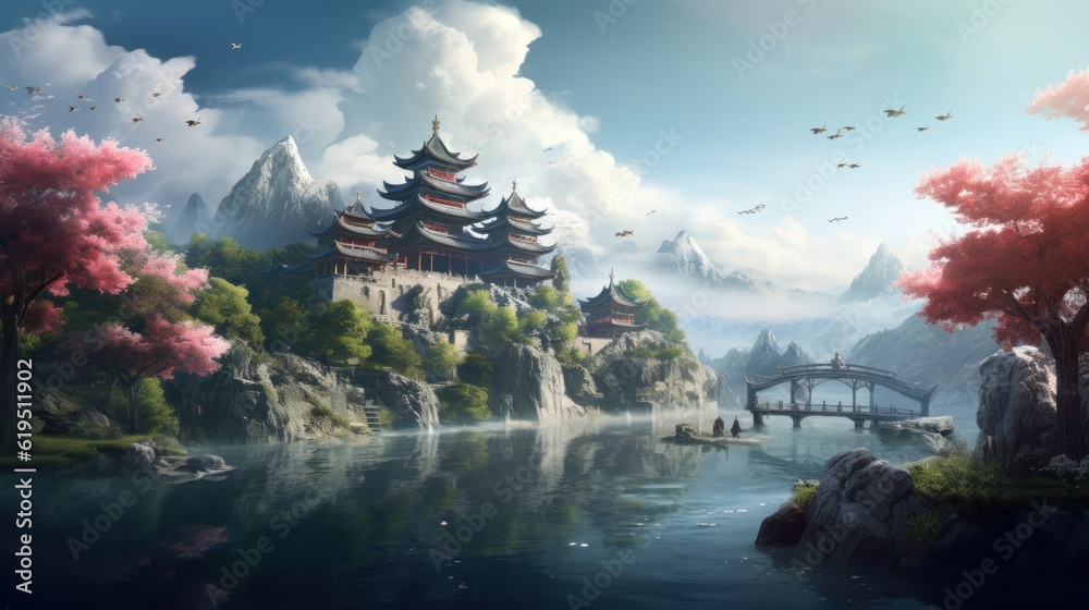 Obraz premium Chinese Style Fantasy Art