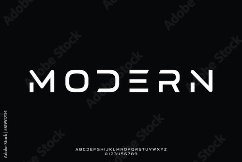 Abstract modern typeface display font vector. Unique contemporary typography style illustration