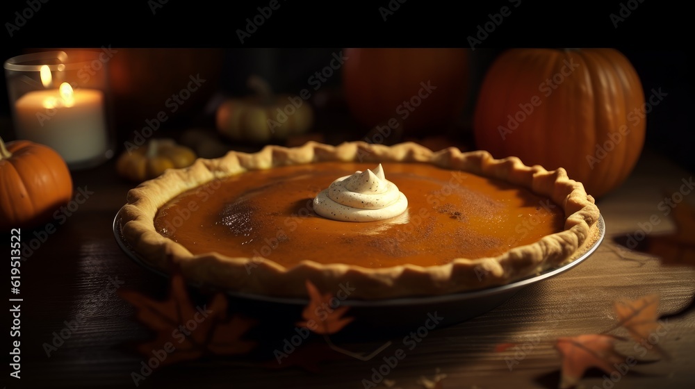 Generative AI of Pumpkin Pie Dessert