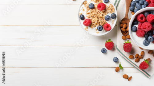 Cereal and Fruit Breakfast Ai Generated