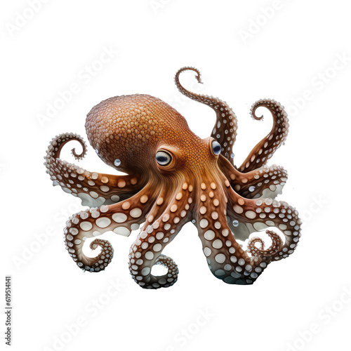 octopus looking isolated on white
