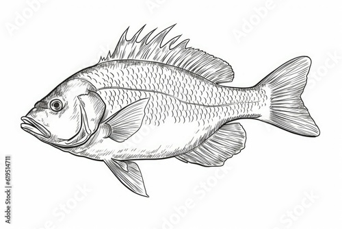 Coloring book fish. Generate Ai