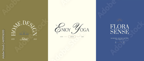 Vector bohemian style logo template to create stunning brand identity