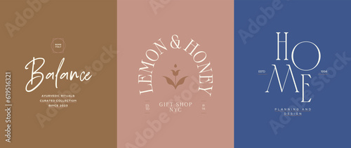Vector bohemian style logo template to create stunning brand identity