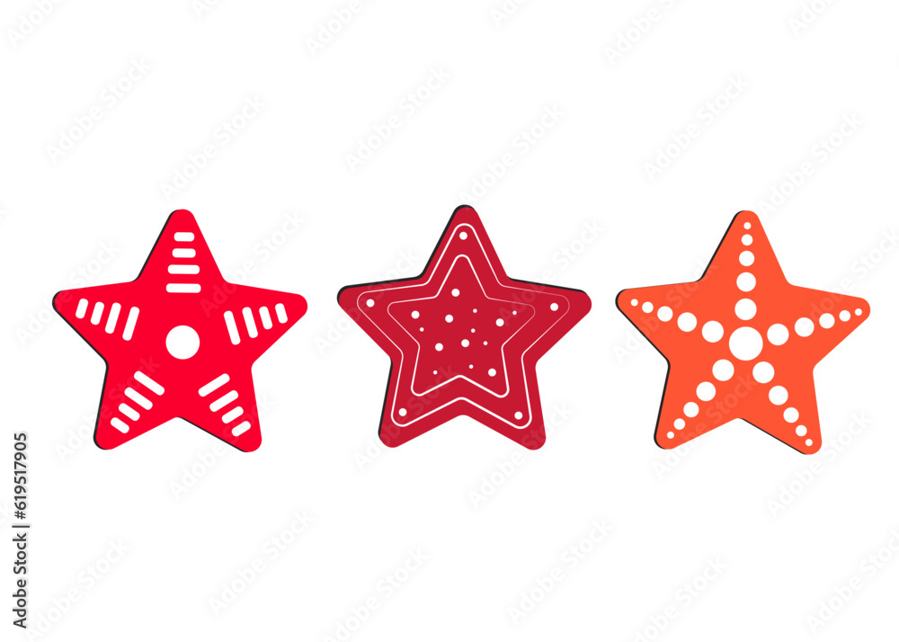 Flat black vector icon - starfish set. Leisure, adventure Flat black vector icon - starfish set. Leisure, adventure