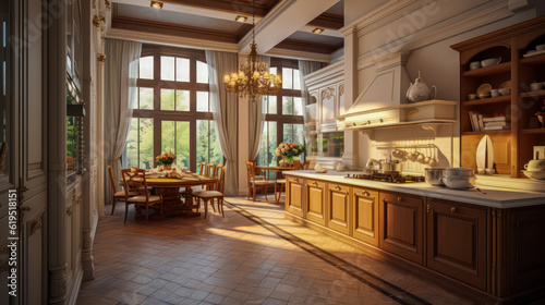 Exquisite Opulence: A Luxurious Kitchen Room Designed with Elegance, Style, and Unparalleled Sophistication, Redefining the Art of Culinary Grandeu © Nuchjara