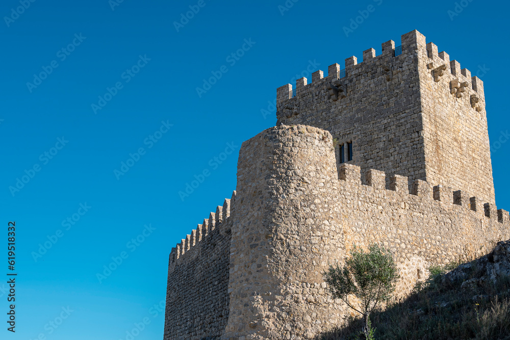 Castillo de la villa de Tiedra alzándose majestuoso sobre las tierras de Castilla y León, España