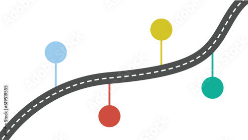 Road map and route isolated