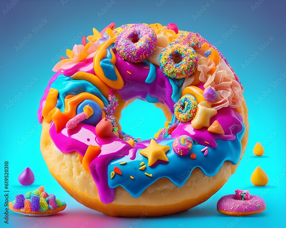 Creative colorful donut