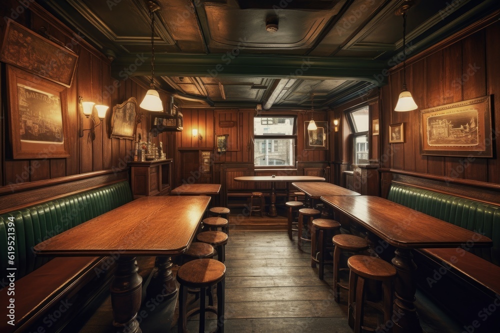 Old wood bar. Generate Ai