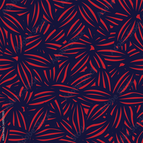 Red Floral Seamless Pattern Background