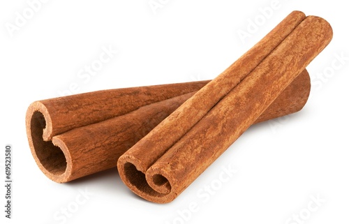 Cinnamon sticks isolated on white background  